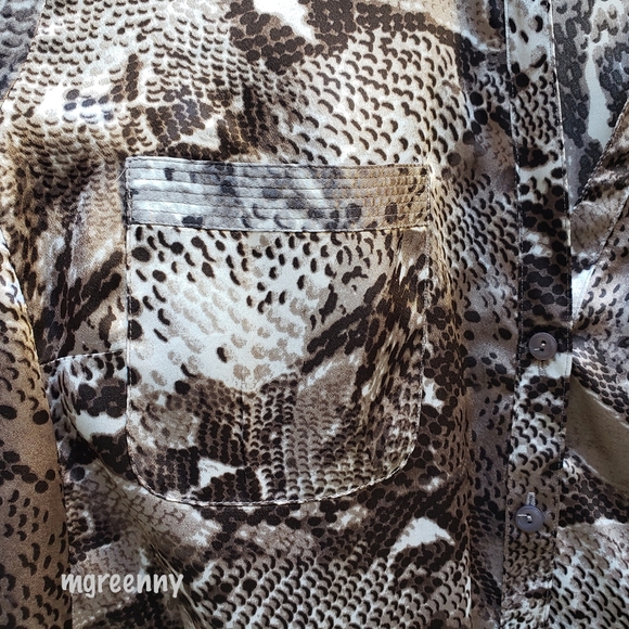 Jones New York Snake Print Satin Blouse - Picture 4 of 7